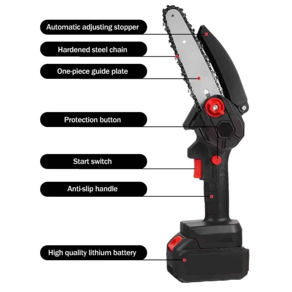 Tronçonneuse Électrique Sans Fil avec 2 Batteries & Chargeur