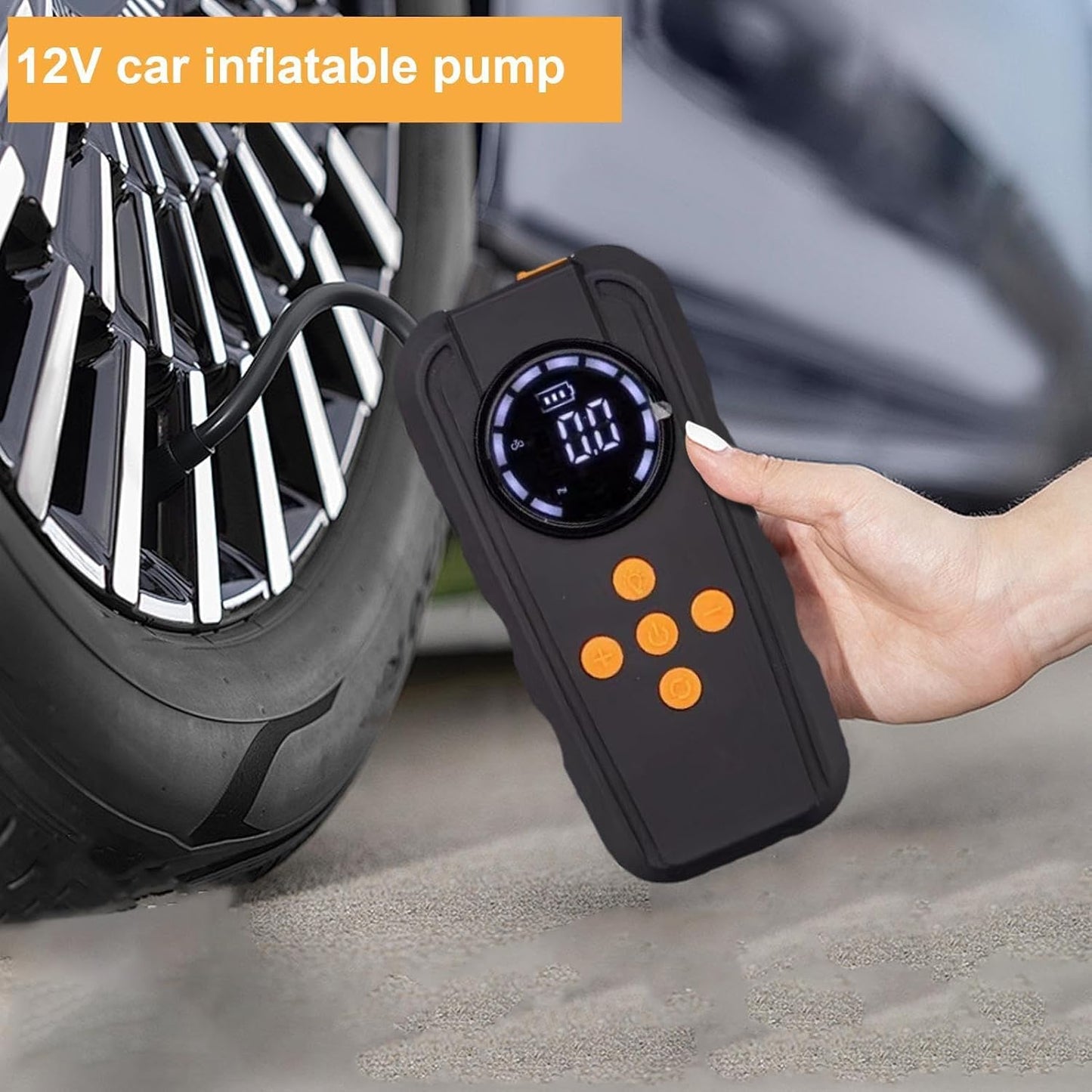 Démarreur de Batterie Portable avec Compresseur et LED
