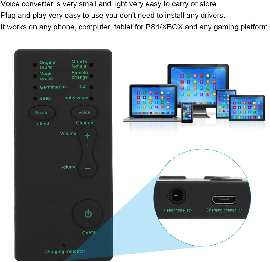 Modificateur de Voix Portable avec 7 Effets Sonores