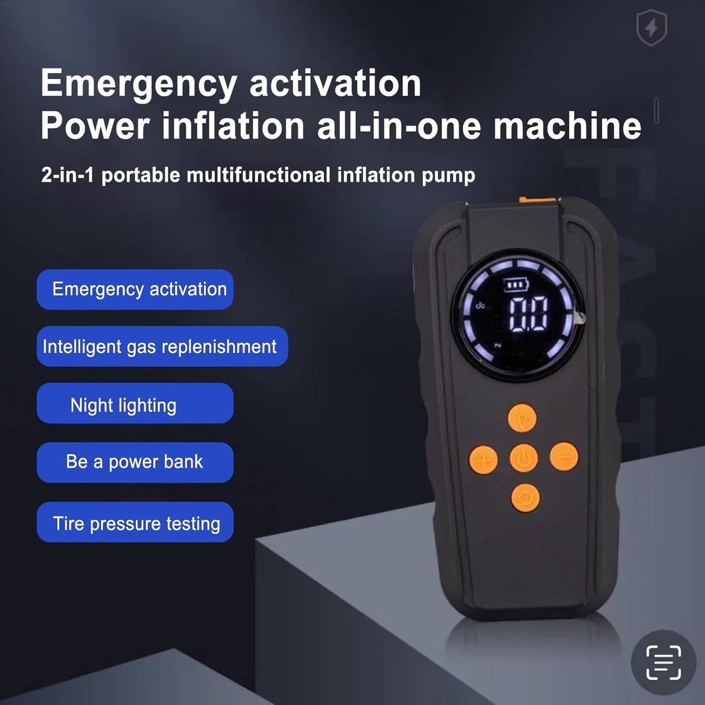 Démarreur de Batterie Portable avec Compresseur et LED