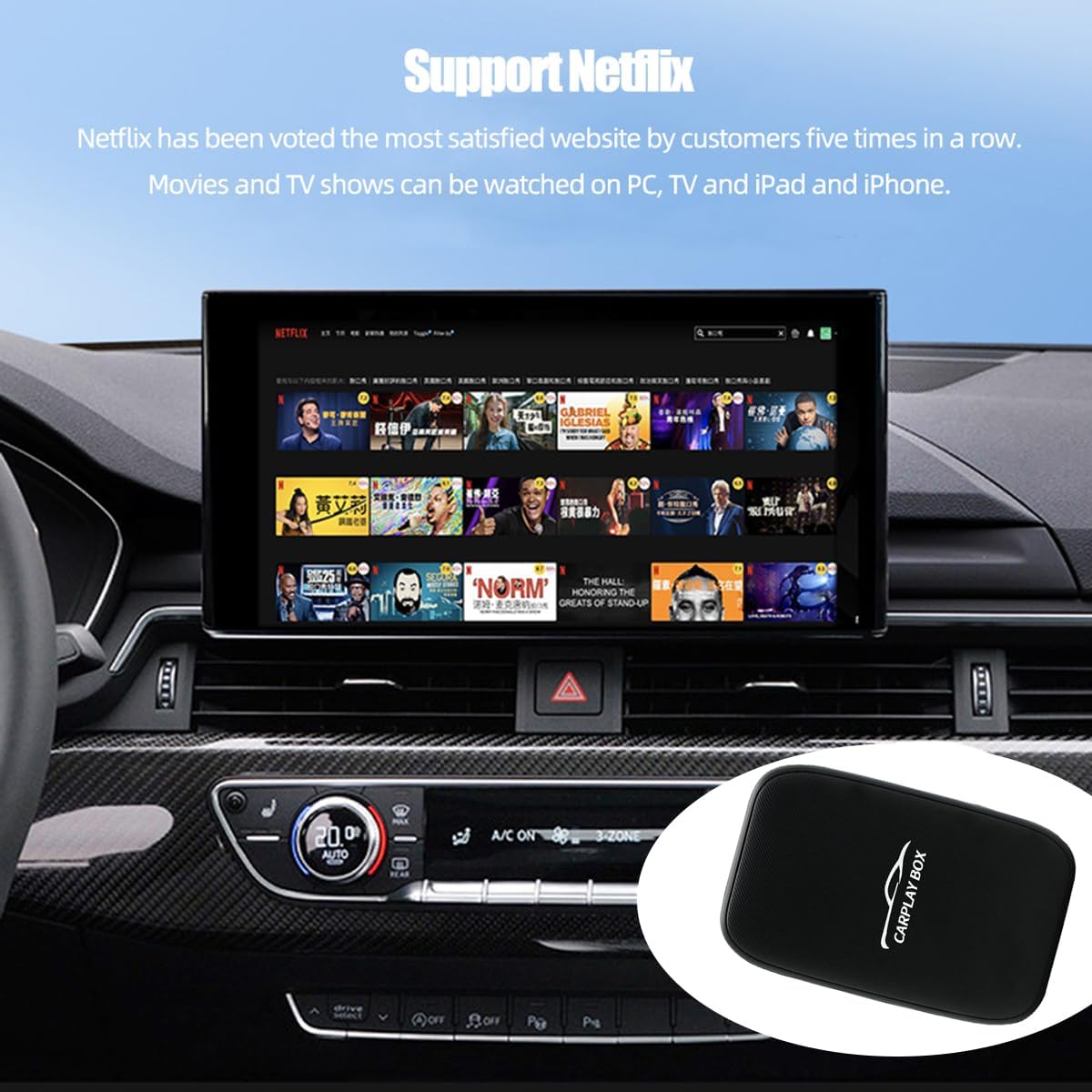 Carplay avec Youtube et Netfix
