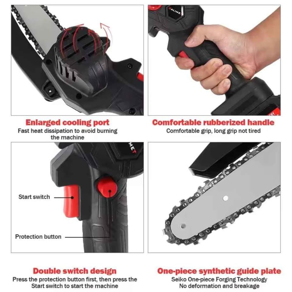Tronçonneuse Électrique Sans Fil avec 2 Batteries & Chargeur